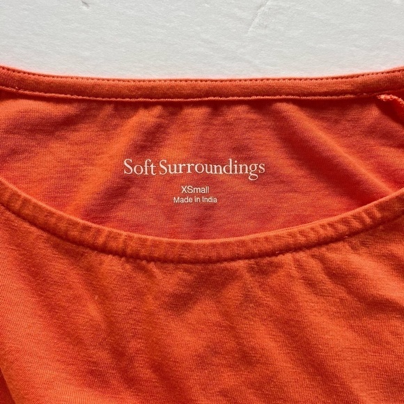 Soft Surroundings Open Cold Shoulder Tunic with Button Accents XS Orange - Picture 3 of 6